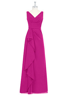 Azazie Julianna Bridesmaid Dresses Fuchsia A-Line Chiffon Dress image5