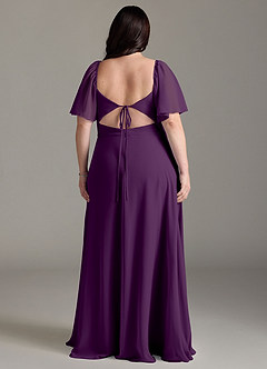 Azazie Chloe Bridesmaid Dresses Grape A-Line Sweetheart Neckline Chiffon Dress image8