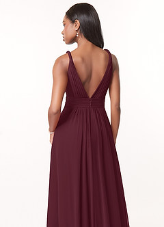 Azazie Maren Bridesmaid Dresses Cabernet A-Line Pleated Chiffon Dress image5