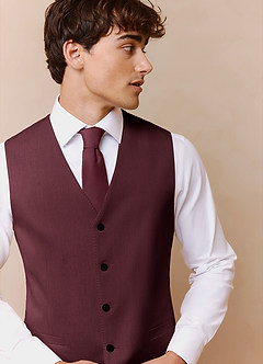 front James Cabernet Structured Stretch Suit Vest