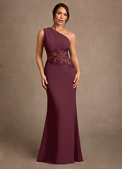 Azazie Kathie Mother of the Bride Dresses Cabernet Mermaid Lace Chiffon Dress image1
