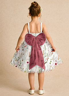 Azazie Peppa Flower Girl Dresses Ivory Merlot A-Line Sweetheart Neckline Tulle Dress image2