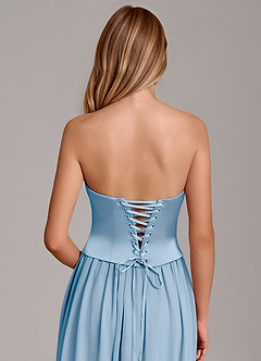 Azazie Cadence Suknie dla druhen Linia A Gorset Satyna elastyczna Do ziemi Sukienka image6