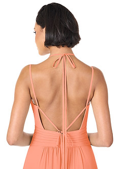 Azazie Farren Bridesmaid Dresses Sunset A-Line Pleated Chiffon Convertible Dress image6