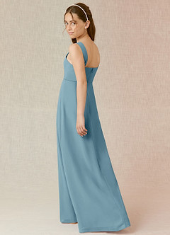 Azazie Denice Junior Jurk van Chiffon met A-Lijn Mystiek Blauw image2