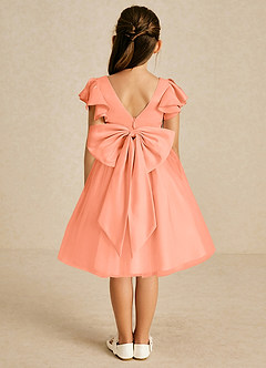 Azazie Kaeya Flower Girl Dresses Sunset A-Line Bow Tulle Dress image1
