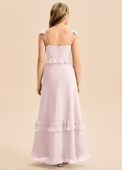 Azazie Tavie Junior Vestido de Rosa Rubor de Gasa de Corte en A con Volante image2