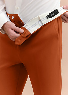 front James Burnt Orange Structured Stretch Dress Pants