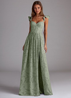 Denisse Pistachio Corset Maxi Prom Dress image3