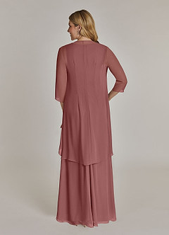 Azazie Manuella Mother of the Bride Dresses Desert Rose A-Line V-Neck Pleated Chiffon Dress image2