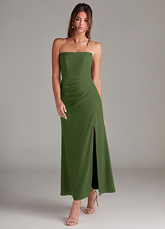 Azazie Leonis Bridesmaid Dresses Olive Mermaid Strapless Chiffon Convertible Dress image7
