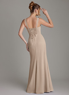 Azazie Agustina Bridesmaid Dresses Taupe Mermaid Corset Chiffon Dress image7