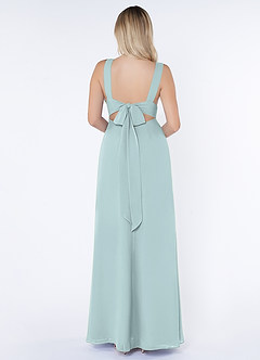 Azazie Christiana Bridesmaid Dresses Mist A-Line V-Neck Pleated Chiffon Dress image2