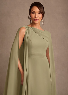 Azazie Liddie Mother of the Bride Dresses Moss Green A-Line Pleated Chiffon Dress image6