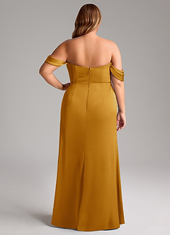 Azazie Saige Brautjungfernkleider Etui Schulterfrei Stretch-Satin Kleid Butterscotch image12