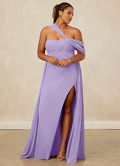 Christian Siriano Bridal for Azazie 1014 Bridesmaid Dresses Lilac A-Line Off the Shoulder Chiffon Dress image13