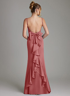 Azazie Zherra Bridesmaid Dresses Antique Rose Mermaid Bow Stretch Satin Dress image5