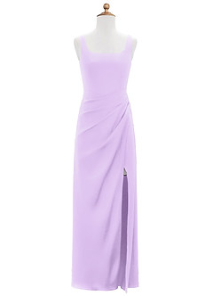 Azazie Mero Junior Lilac Mermaid Pleated Stretch Satin Dress image6