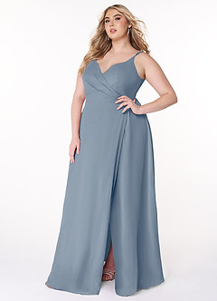 Azazie Lennon Bridesmaid Dresses Twilight A-Line Lace Chiffon Dress image10