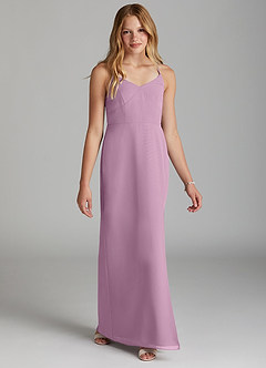 Azazie Becca Junior Robe Sirène en Mousseline de soie Glycine image5