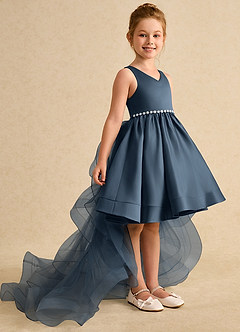 Azazie Julietta Flower Girl Dresses Neptune Ball-Gown Convertible Tulle Dress image3