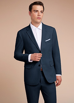 front Miles Bleu Marin veste de costume en seersucker