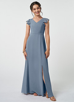 Azazie Claudine Junior Twilight A-Line Pleated Chiffon Dress image1
