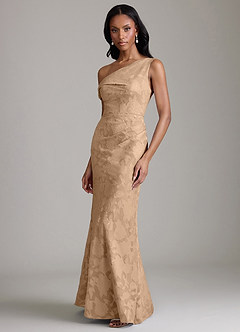 Azazie Emerson 신부 들러리 드레스 인어 오프 더 숄더 플로럴 번아웃 바닥 길이 드레스 image5