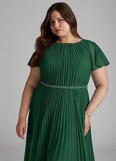 Azazie Kara Modest Bridesmaid Dresses A-Line Pleated Chiffon Floor-Length Dress image15