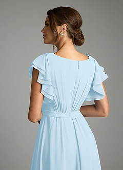 Azazie Daphne vestidos de dama de honor modestos Vestido de Corte En A Volantes Hasta el suelo Gasa image6