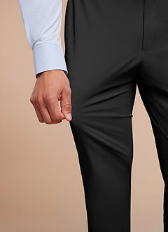 front Vincent Noir Pantalon habillé structuré et extensible