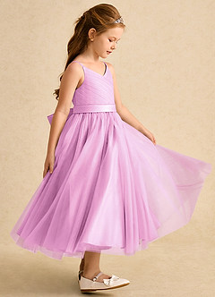 Azazie Patootie Flower Girl Dresses Candy Pink A-Line Spaghetti Strap Tulle Dress image4