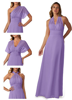 Azazie Fifi Bridesmaid Dresses Tahiti A-Line Strapless Chiffon Convertible Dress image7