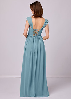 Barbie ♥ Azazie Bridesmaid Dresses Moody Blue A-Line Corset Chiffon Dress image6