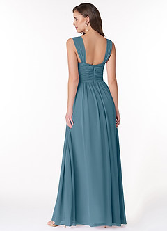 Azazie Zapheira At-home Try On Dresses Matcha A-Line Ruched Chiffon Dress image2