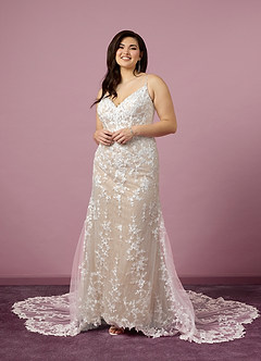 Barbie ♥ Azazie Abiti da Sposa Abito Sirena in Tulle Lustrini Diamante Bianco Nudo image10