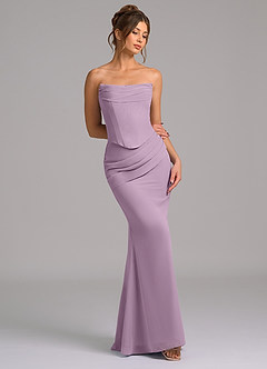Azazie Sorrel Bridesmaid Dresses Wisteria Mermaid Corset Chiffon Dress image7