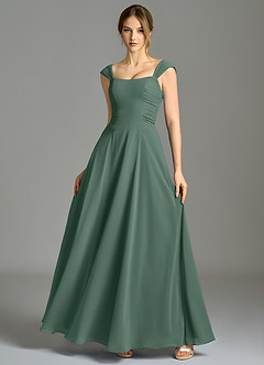 Azazie Oasis Bridesmaid Dresses Sea Moss A-Line with Pockets Chiffon Dress image7