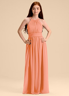 Azazie Malone Junior Sunset A-Line Pleated Chiffon Dress image7