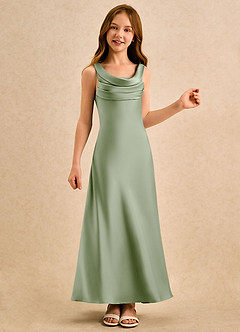 Azazie Raspberry Girls Formal Flower Girl Klänningar Klä A-Line i Stretch Satin Plisserad image4