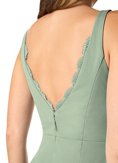 Azazie Verami Robes de demoiselle d'honneur Robe Sirène en Maille Dentelle Vert Sauge image5