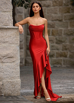 Siren Red Mermaid Prom Dress image5