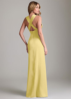 Azazie Cemion Final Sale Dusty Sage A-Line Stretch Satin Dress image3