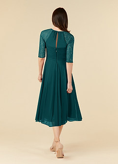 Azazie Gracelyn Mother of the Bride Dresses Peacock A-Line Lace Dress image2