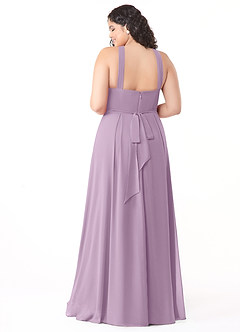 Azazie Dixie Vestidos de damas de honor Vestido de Glicinia de Gasa de Corte en A con Halter Plisado image10