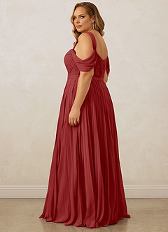 Christian Siriano Bridal for Azazie 1013 Bridesmaid Dresses Rust A-Line Off the Shoulder Chiffon Dress image15