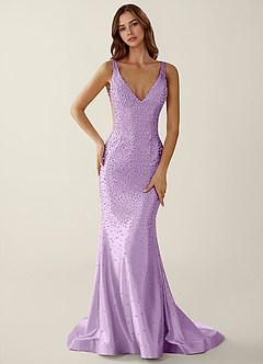 Roxana Wisteria V-neck Hot Rhinestones Corset Prom Dress image3