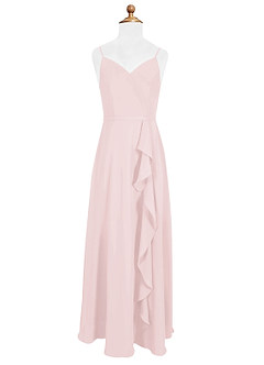 Azazie Naeem Junior Blushing Pink A-Line Ruched Chiffon Dress image4