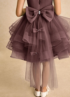 Azazie Tinie Robe Demoiselle D'honneur Fillette Robe Princesse en Tulle Arc Expresso image7