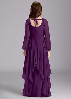 Azazie Clara Junior Abito A-Line in Chiffon Blusa Uva image2